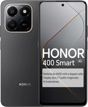 HONOR 400 Smart 4G Smartphone, Display 6,77 pollici 120Hz, 6500mAh, Fotocamera Ultra-Chiara 108MP, Tasto IA Istantaneo, 6GB+128GB, Resistenza Cadute 5 Stelle SGS, Dual SIM, Android 15